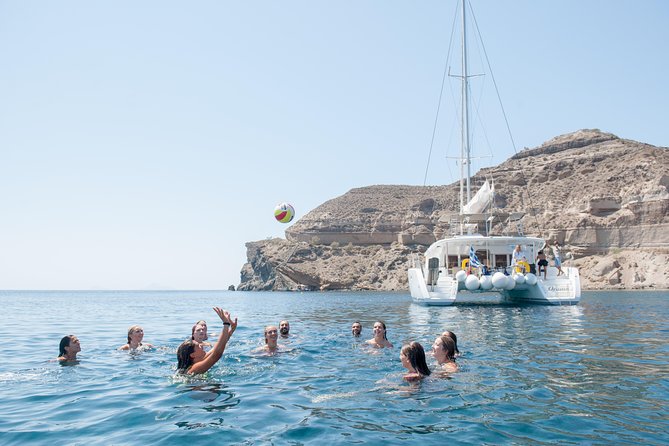Santorini Catamaran Cruise with Fresh Meal and Open Bar - Palea Kameni and the sulfurous hot springs
