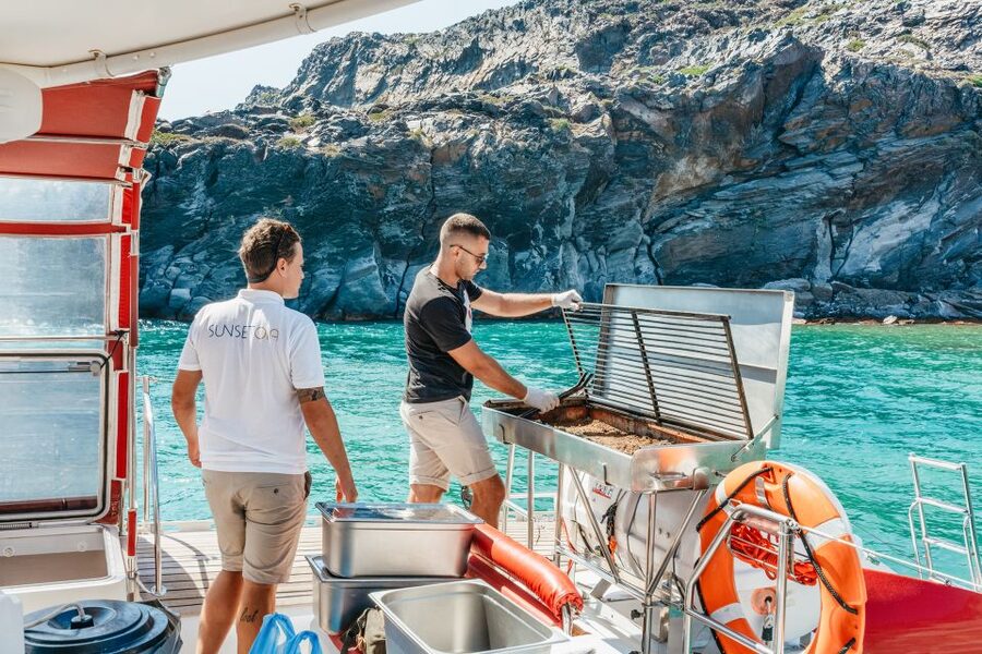 Santorini: Catamaran Tour with BBQ Dinner, Drinks, and Music - What the Boat Ride Feels Like in Practice