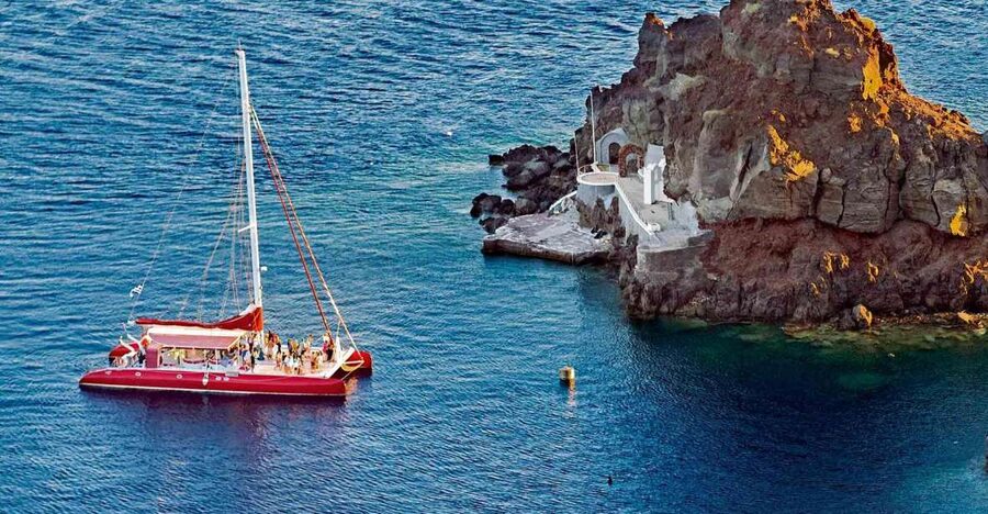Santorini: Cruise Catamaran with BBQ & Drinks Day or Sunset - What the Santorini catamaran cruise is really like