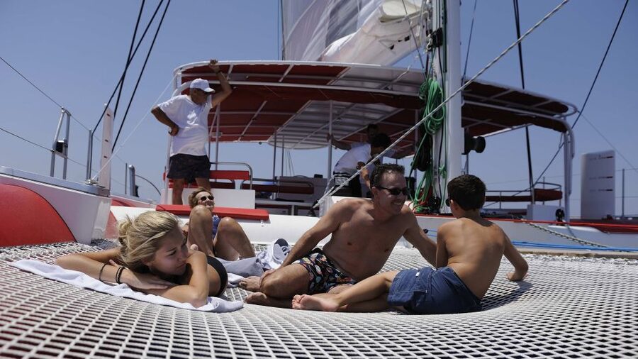 Santorini: Dream Catcher 5-hour Sailing Trip in the Caldera - Hot springs and the volcanic islands