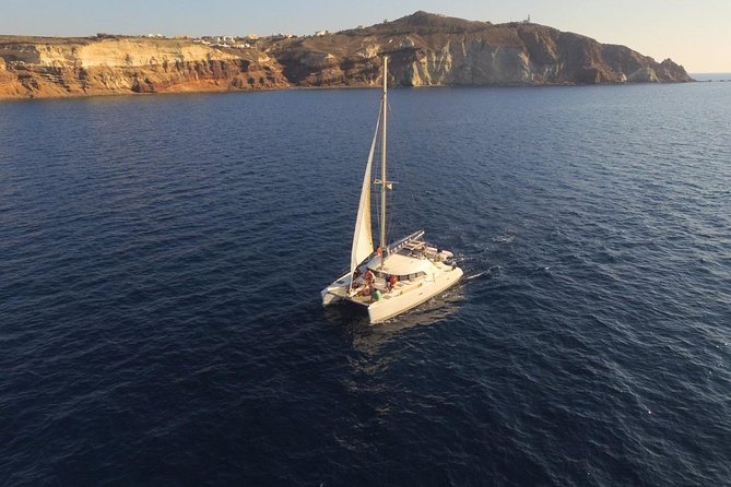 Santorini Full Day Catamaran Private Cruise incl. Meal, Drinks & Free Transport - Thirassia, a quieter side of Santorini