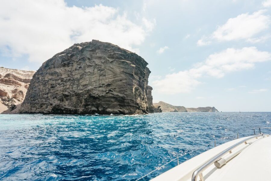 Santorini: Luxury Catamaran Day Trip with Meal and Open Bar - What the $129 price really buys you