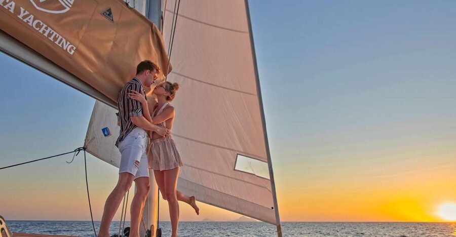 Santorini: Platinum Catamaran Cruise w/ BBQ Meal & Open Bar - Key points to know before booking