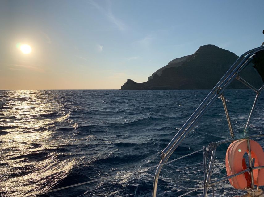 Santorini: Private 5-Hour Sunset Sailing Tour with Dinner - Sunset From the Quiet Side of Santorini