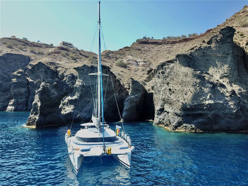 Santorini: Private All-In Catamaran Cruise, with Food|Drinks - Starting at Vlychada Port with a private crew