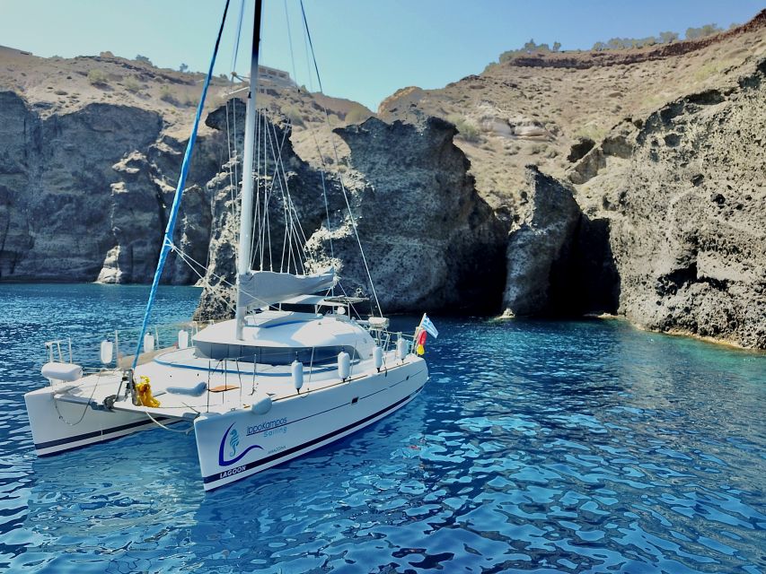 Santorini: Private All-In Catamaran Cruise, with Food|Drinks - Food, drinks, and comfort on board