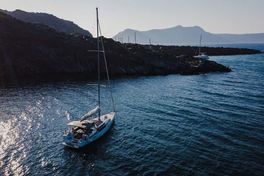 Santorini: Private Caldera Sailing Trip with Open Bar & Meal - The geothermal hot springs