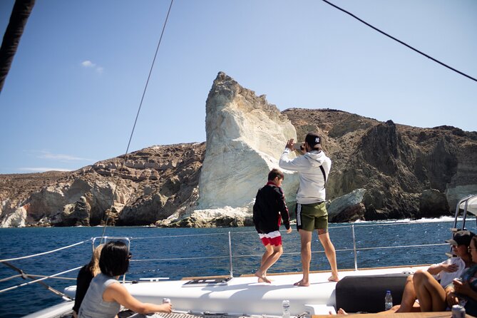 Santorini Sailing Catamaran Daily Cruises w/ Greek BBQ @Thirasia - Warm water at the Santorini Volcano