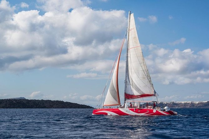 Santorini Sailing Dream Catcher with BBQ Lunch and Drinks - Morning sailing or afternoon sunset cruise?