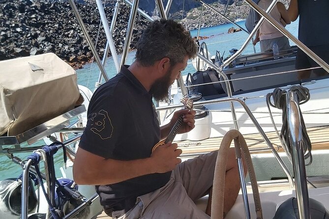 Santorini Semi-private Morning or Sunset Volcano Sailing Tour - Mesa Pigadia is the proper swim stop