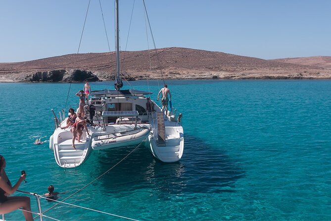 Semi Private Cruise with luxury Catamaran in Delos and Rhenia islands - Sailing past Mykonos with wine and wide views