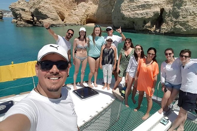 Shared Catamaran All inclusive-Day Cruise to Naxos or Paros - Swimming at secluded coves and bright water
