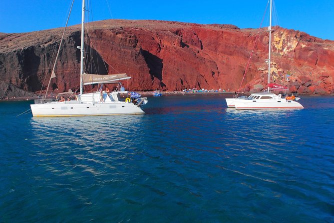Shared Catamaran Romantic Sunset Cruise from Santorini via Volcano - The Oia Sunset From the Water