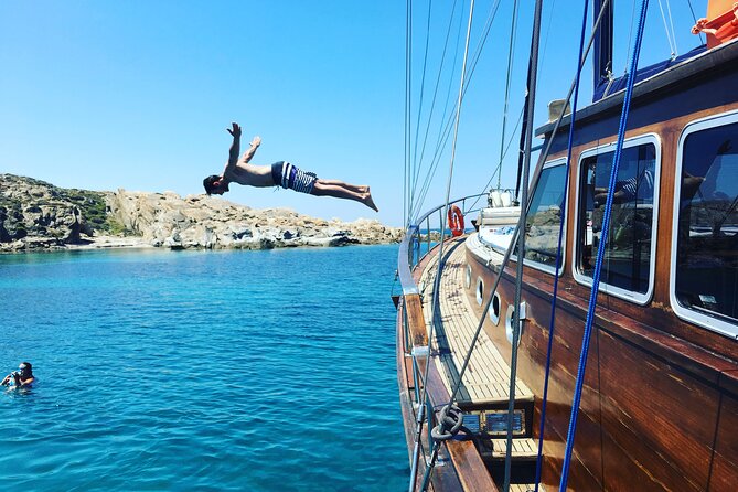 Shared Mykonos Sail Cruise to Delos and Rhenia Islands - A Greek BBQ lunch served at sea