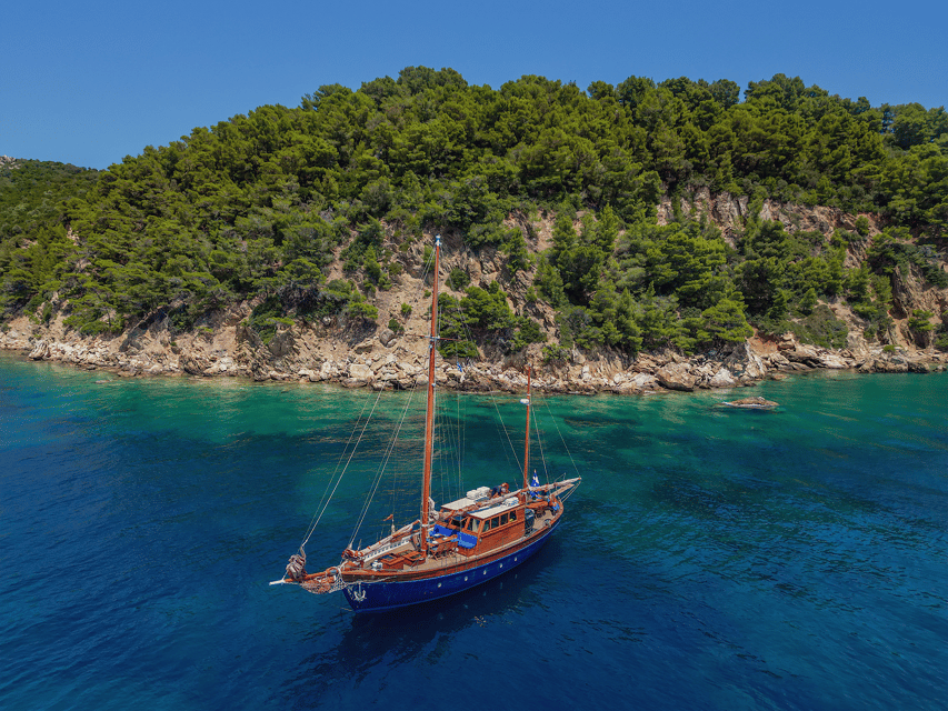 Skiathos: Wooden Sailboat Full- or Half-Day Trip with Meal - Food, drinks, and the half-day sunset option