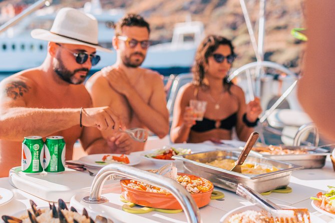 Sunset Caldera Sailing Cruise - White Beach and Santorini’s volcanic colors